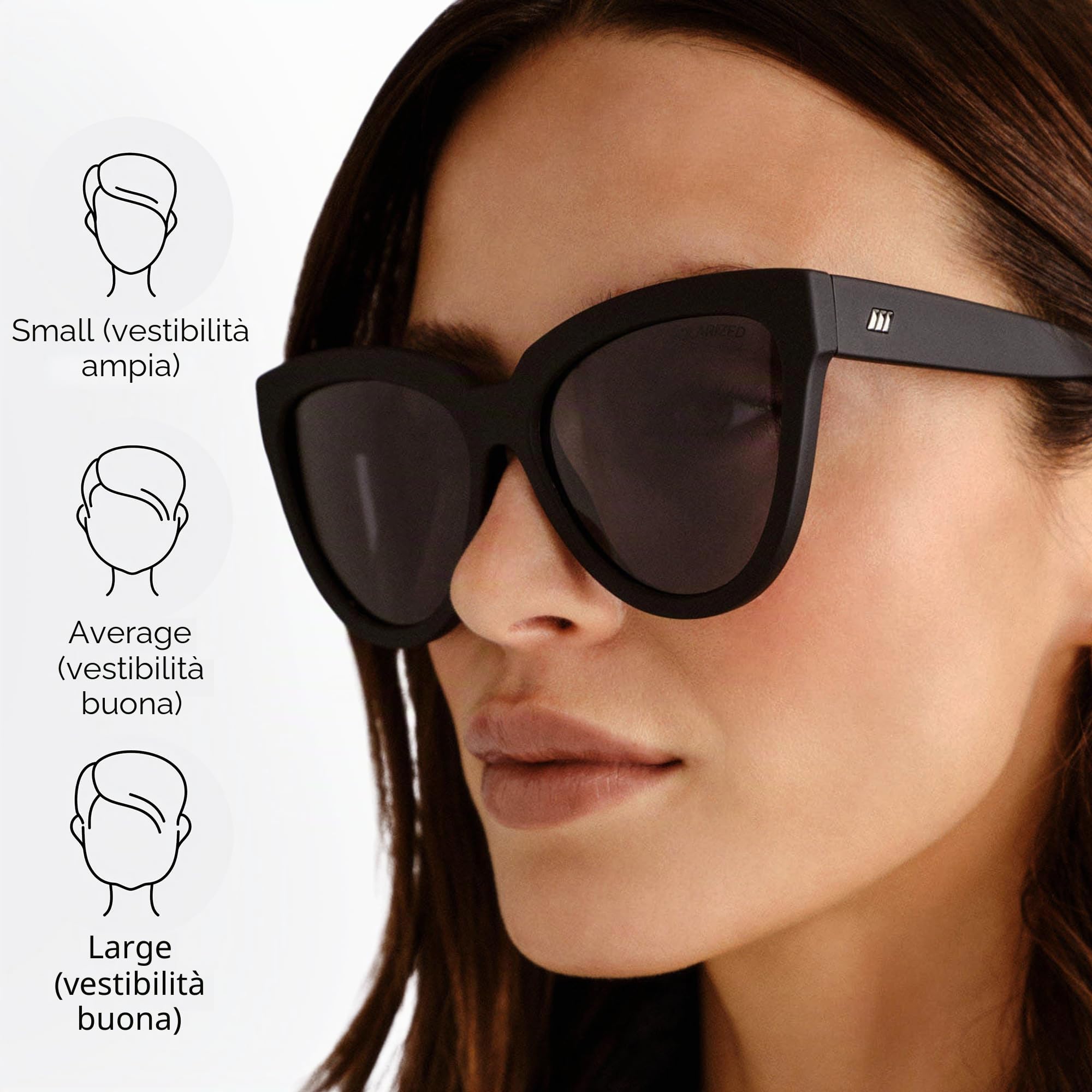 Le Specs Liar Lair Black Rubber Cat Eye Sunglasses Taglia unica Nero