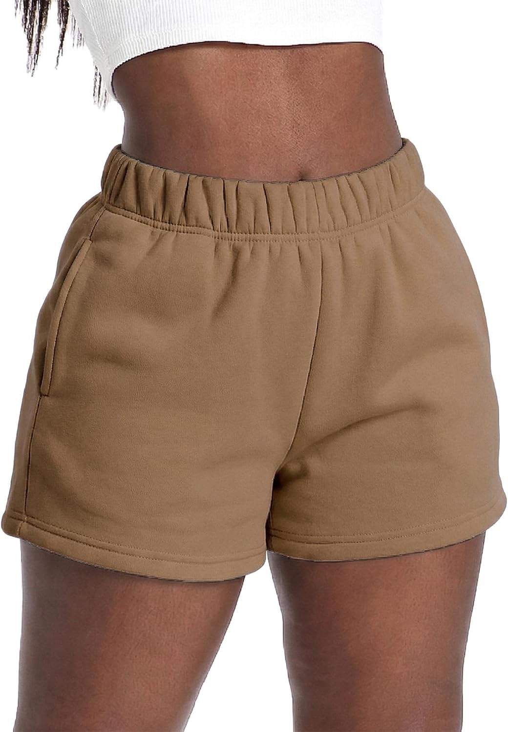 Gocolloa Plus Size Shorts Women Summer Casual High Waisted Loose Lounge Workout Running Sweat Shorts