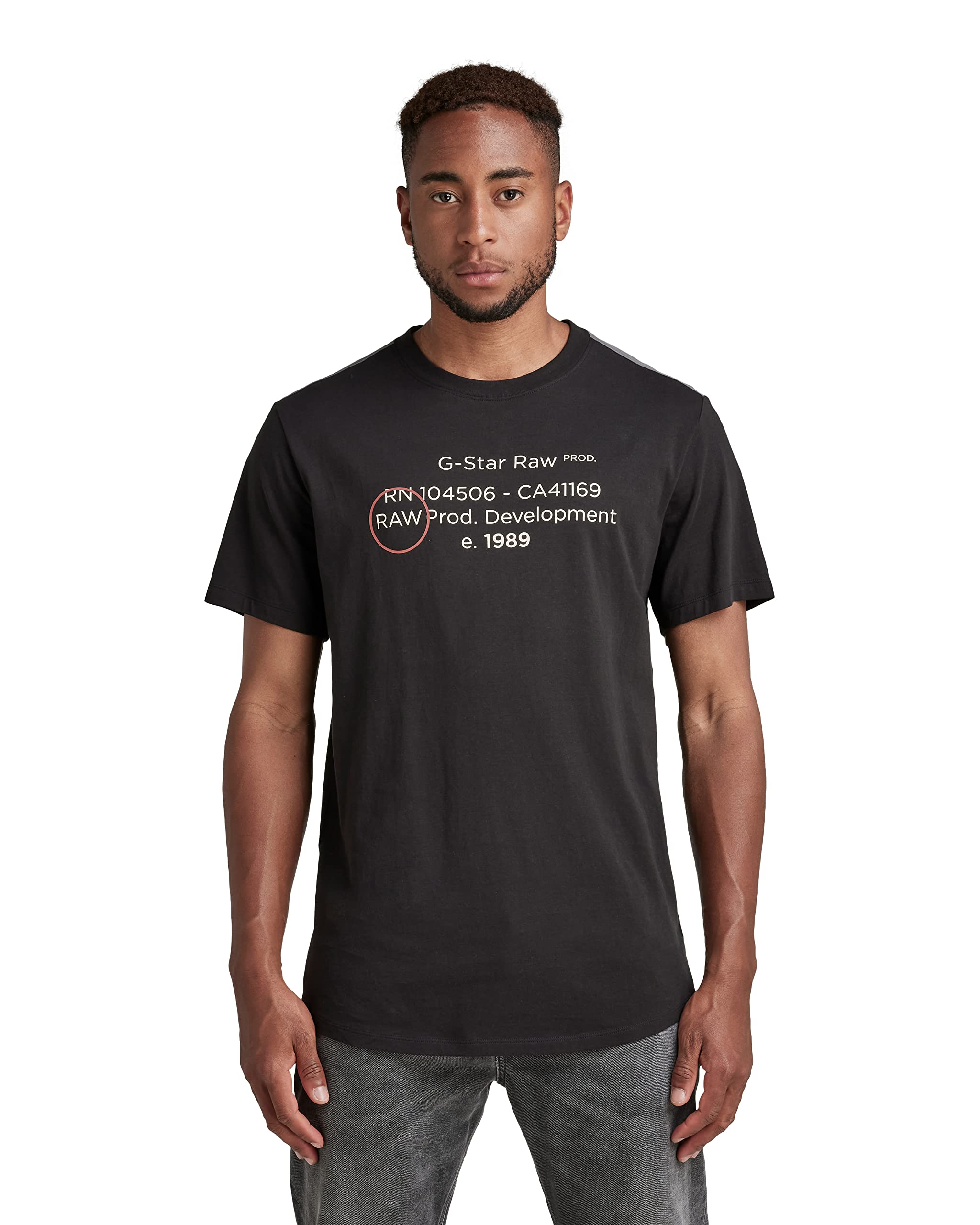 G-Star Men's Lash Text Graphic T-Shirt, Black (dk black D21200-336-6484), XS
