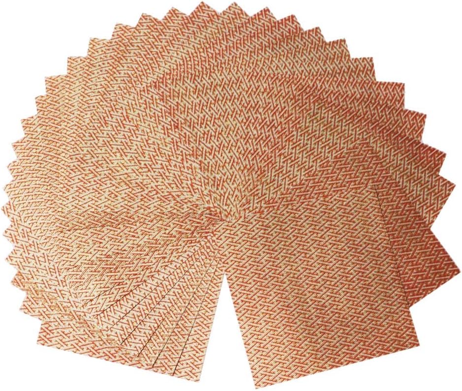 Japanese Chiyogami Washi Origami Paper, 6" x 6", 30 Sheets (RedxGold)