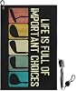 Golf Towel Golf Accessories for Men and Women Funny Golf Gifts for Golfers -Brush Tool Kit with Club Groove Cleaner and Carabiner Clip