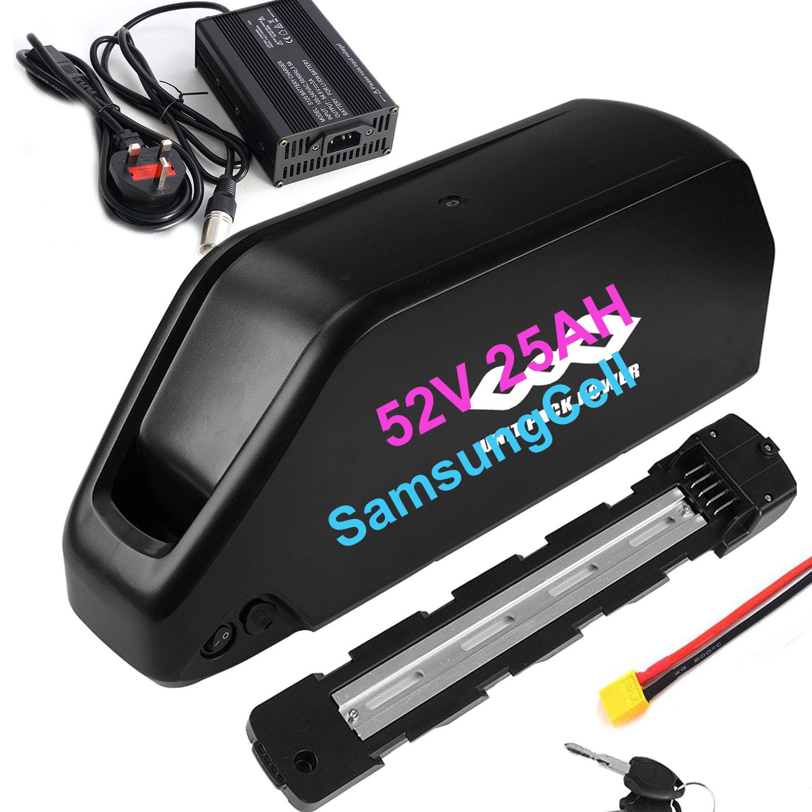 (UK Warehouse) Ebike battery 52V 25AH (Samsung/Cell) for 1500W 1000W 750W 500W Motor,Ba-fang, AW, Most Ebike conversion kit