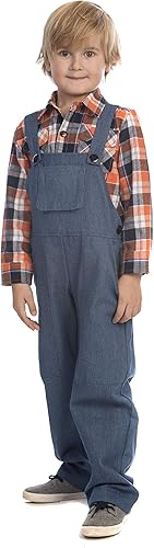 Miniatura 3 de Dress Up America Disfraz de granjero para niños, overol y camisa de granjeros para niños y niñas
