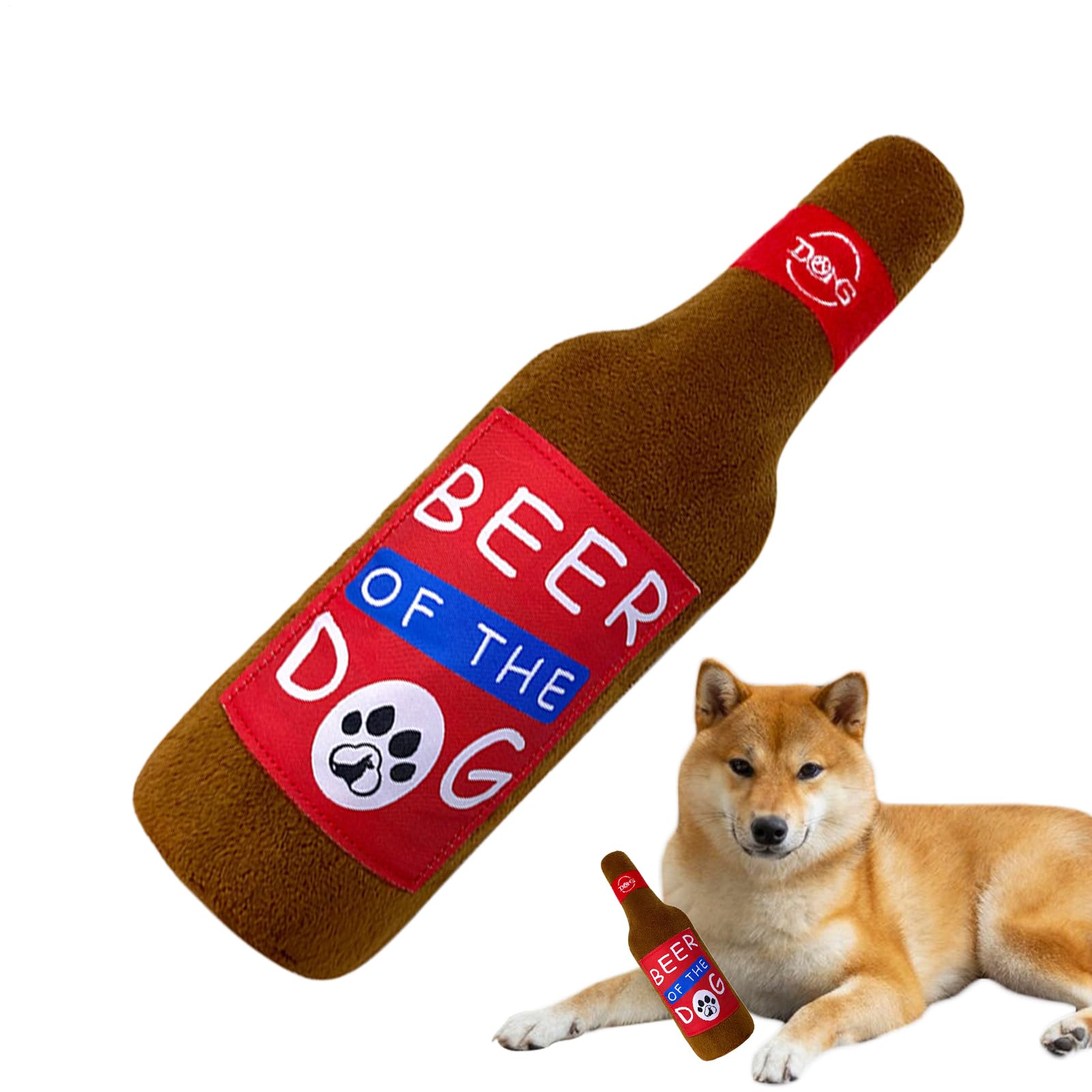 Bottle Dog Toy | Wine Bottle Shape Game | Squeaky Stuffed Dog Toys,for Puppy Pet Training Boredom Chewing Play Fetch Teething Mental Stimulation