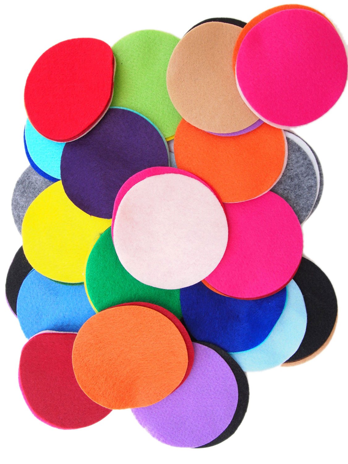 Playfully Ever After Mixed Color Assortment of Craft Felt Circles (5 Inch - 50pc)
