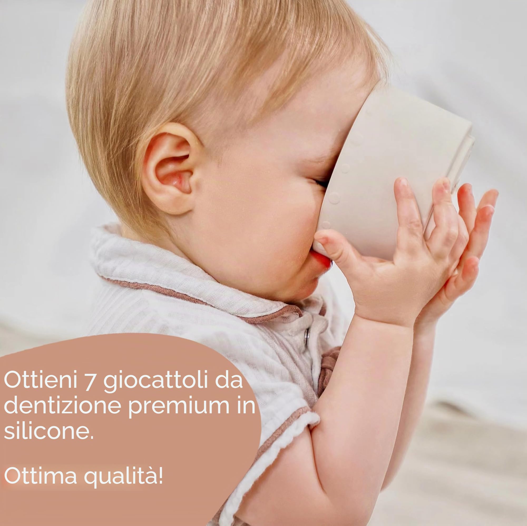 Moonkie Cubi Impilabili Bambini, Giocattoli da Tazza in Silicone, Costruzioni per Bambini, Giochi Montessori, Dentizione Neonato Silicone, Regalo Bambino, 6+ Mesi, 7 Pezzi (Fine Day)