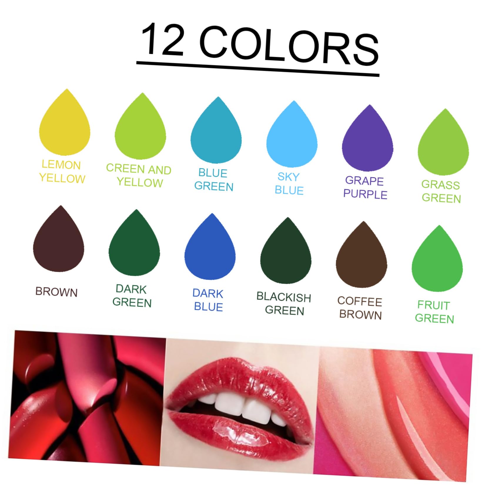 12 Stück Lipgloss Pigmente Weiß, Hochkonzentriert, Vegan