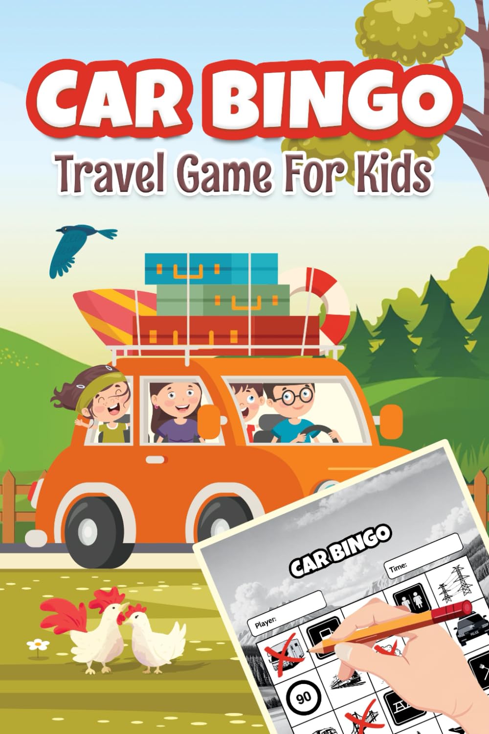 Car Bingo - Travel Game For Kids: Engaging and Fun Activity Book for Road Trips, Train Travel, Beach and Restaurant.