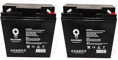 Miniatura 1 de SPS Marca 12V 18Ah F2 Terminal Jumpstart Batería de repuesto para Power Sonic PS-12180-F2 (paquete de 2)