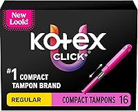 Vista 24 de U by Kotex Click - Tampones compactos, súper absorbencia, sin perfume, 45