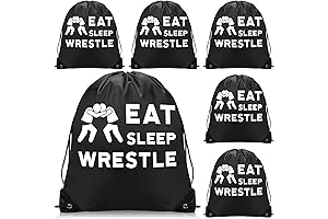 Chunful 6 Pack Personalized Wrestling Backpack Wrestling Sports Bulk Wrestling Drawstring Bag...