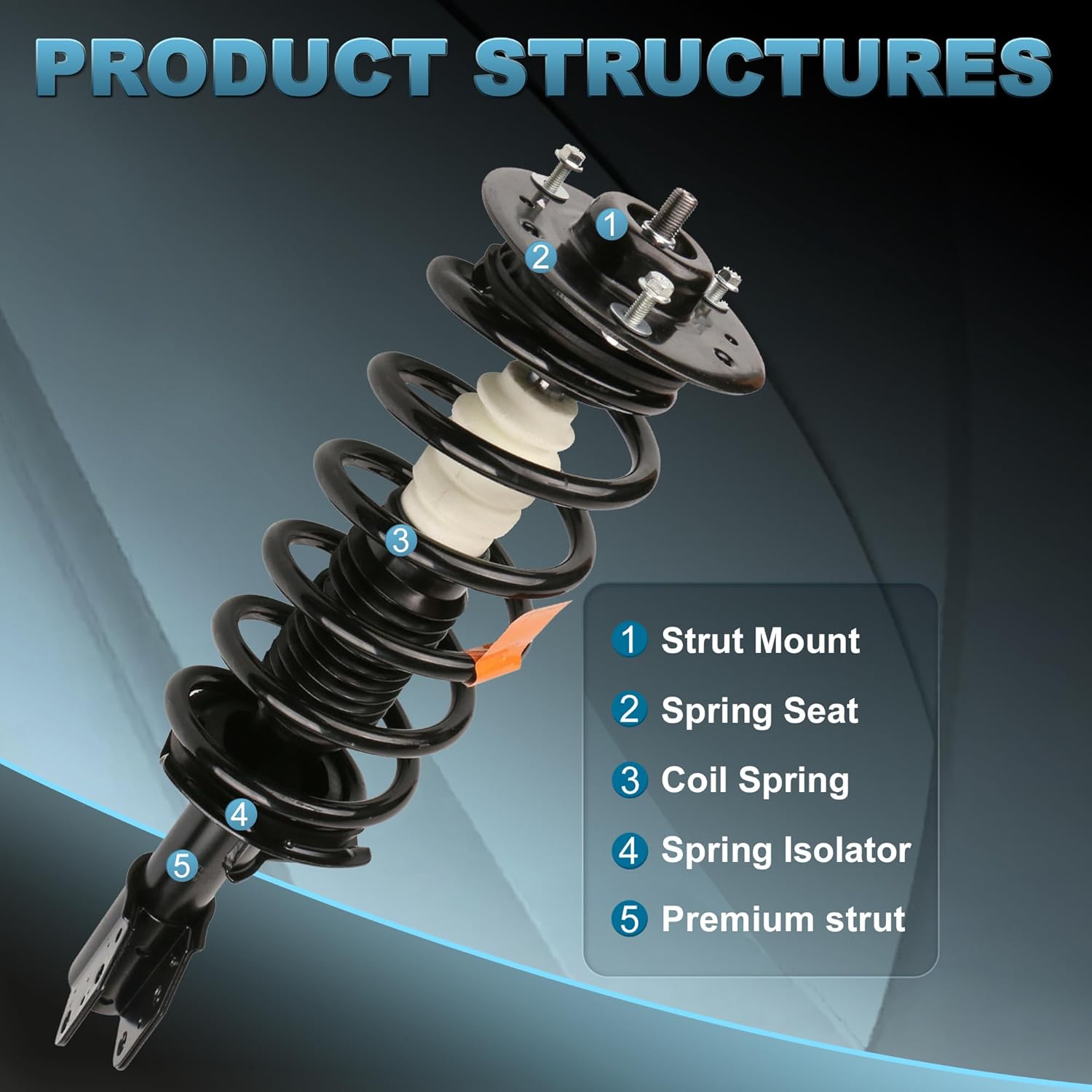 172209 172210 Front + Rear Struts Shock Assembly Compatible with 2005 2006 Chevy Equinox 2002-2007 Saturn Vue Pontiac Torrent 343433