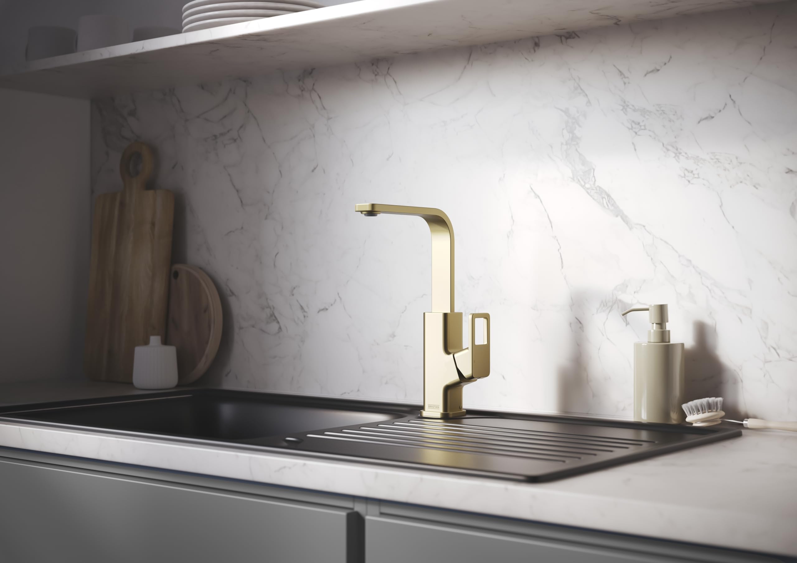 Bristan Spruce Kitchen Tap, Brushed Brass - Image 2