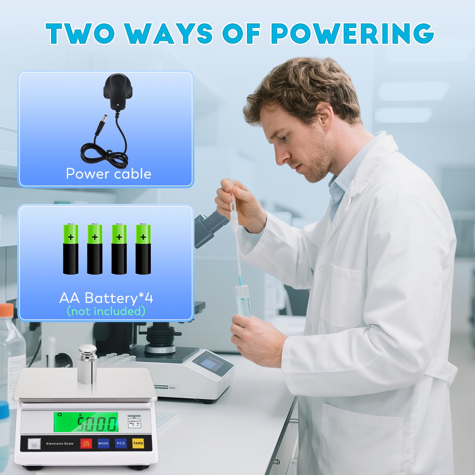 CGOLDENWALL Balanza Analítica Científica de Alta Precisión de 0.1g Digital Electrónica Báscula de de Laboratorio Inteligente Industrial con Función de conteo y Tara Ideal para Lab Joyería(6kg, 0.1g)