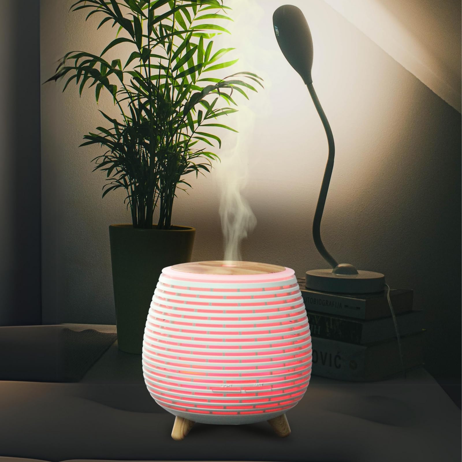 Zen'Aroma Difusor de Aceite Esencial Lola, difusor ultrasónico de aromaterapia fría difusor de Perfume eléctrico USB, 2 Modos de difusión, Apagado automático, iluminación LED, silenciador y Compacto