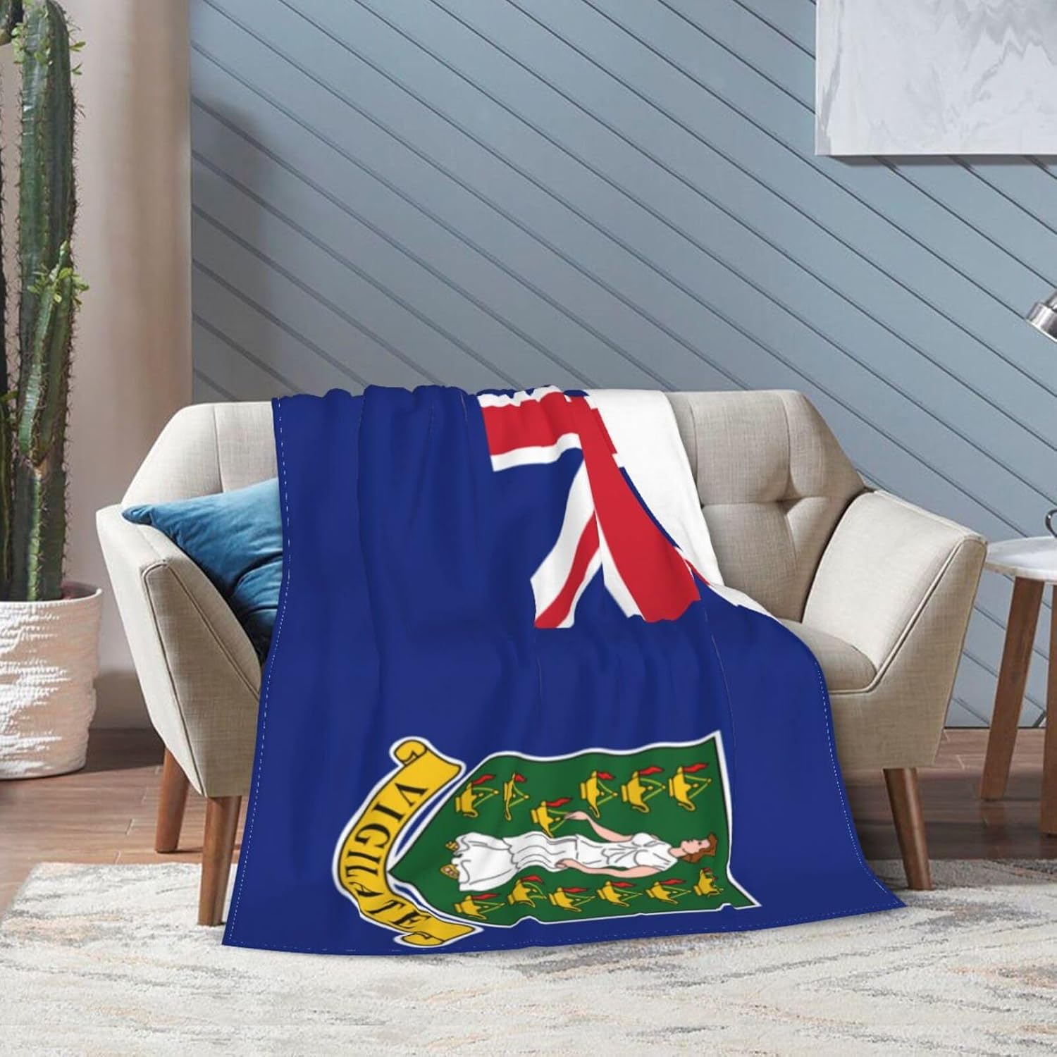 Flag of British Virgin Islands Soft Flannel Blanket Luxury Fleece Bed Blanket Throw Blanket for Sofa Chair Bed for Couch Living Room