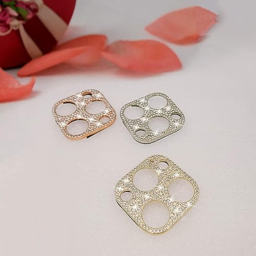 Miniatura 9 de Omorro Protector de cubierta de lente de cámara para iPhone 14 Plus, con purpurina 3D, diamantes de imitación de diamantes de imitación, puntos