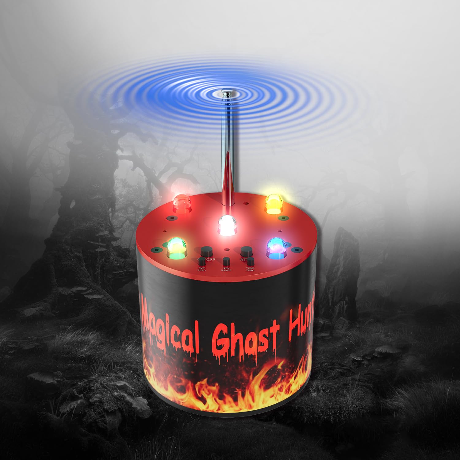 Paranormal Equipment, Dual Mode EMF+ATDD Ghost Hunting Equipment, 5 Levels Adjustable Sensitivity, Auto Calibration, 360° Detachable & Retractable Antenna, emperature Deviation Detection, Aluminum