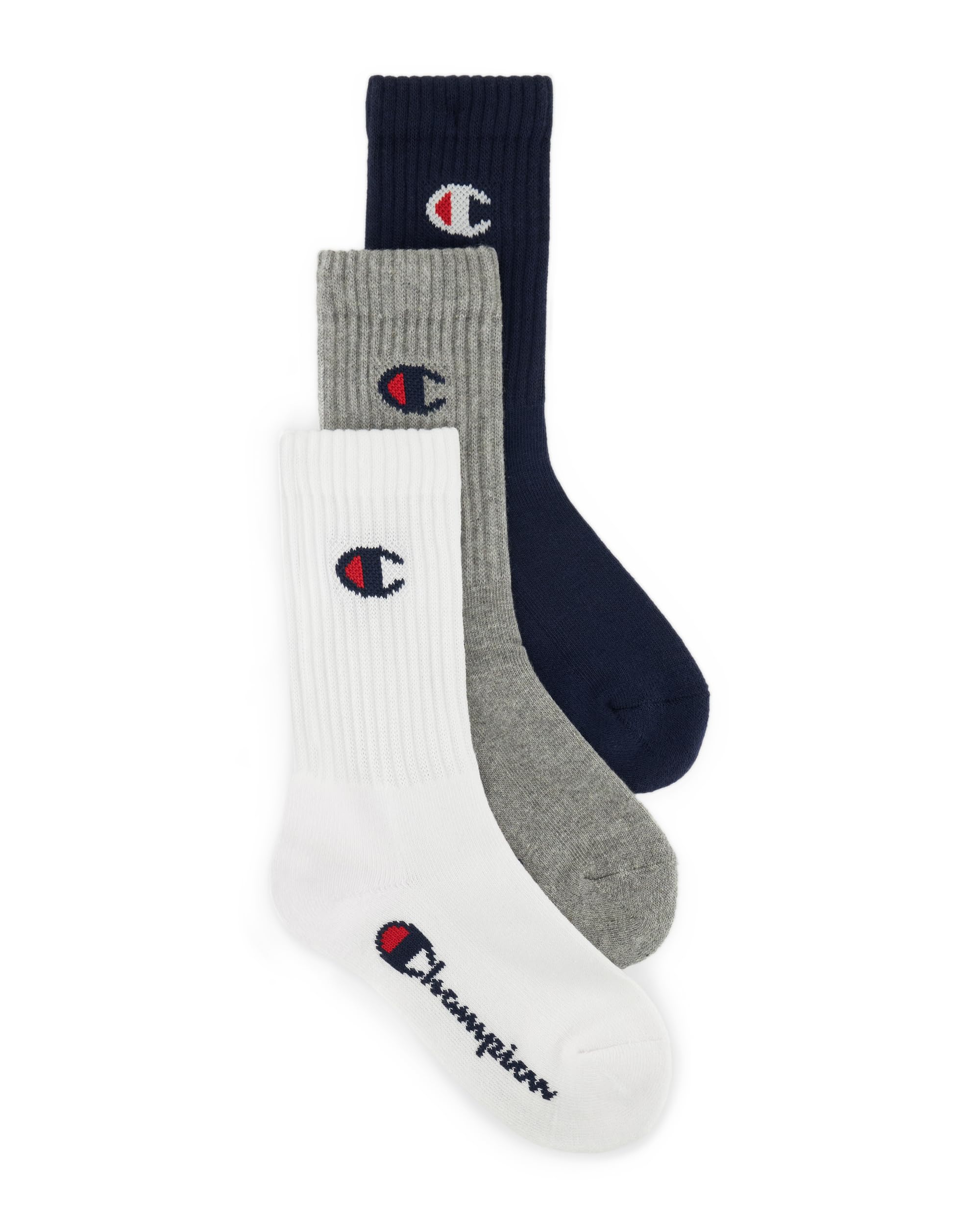Champion Core- Junior 3pp Crew Calze Unisex - Bambini e ragazzi (Pacco da 3)