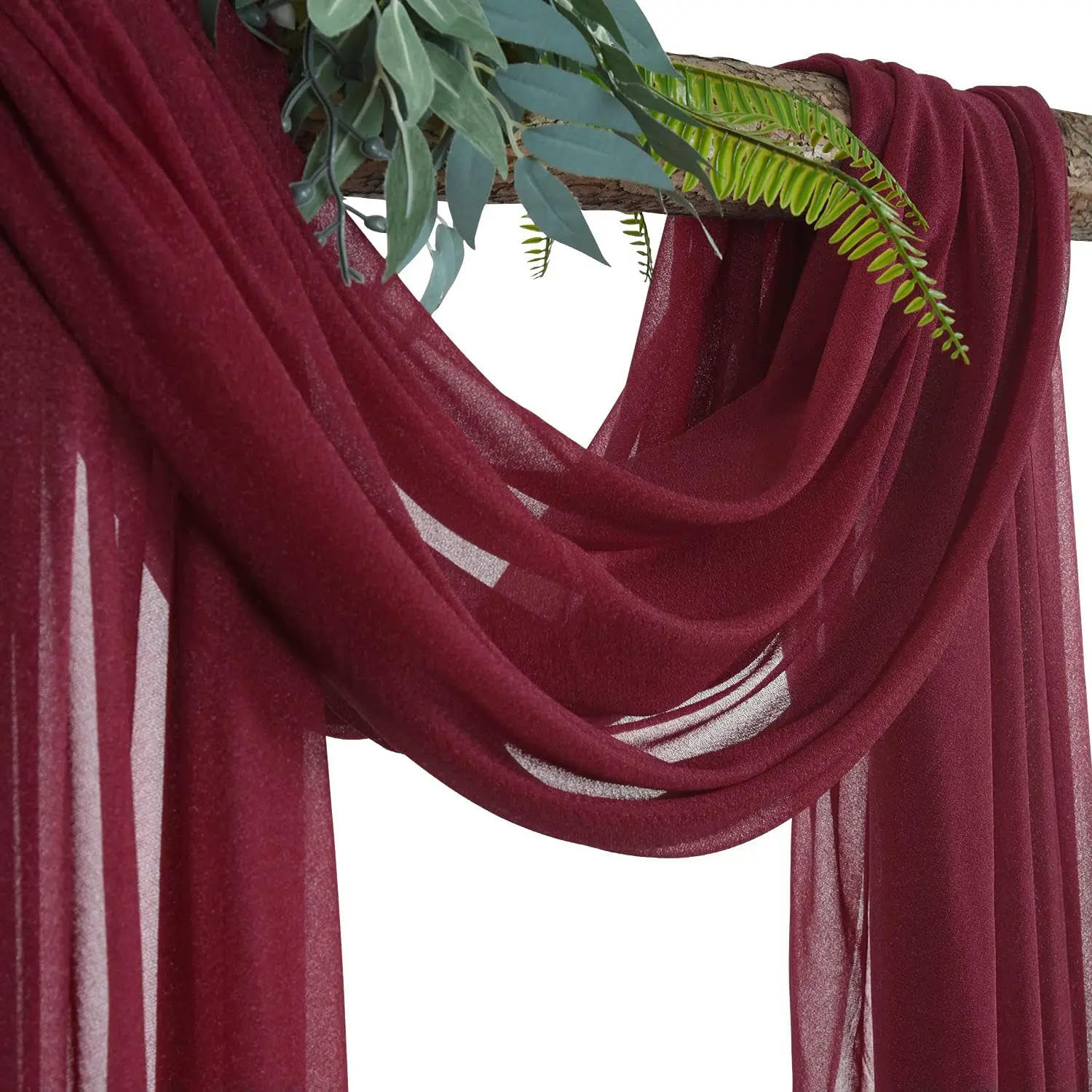 Hochzeitsbogen-Drapierung, Chiffon-Stoff, Brautbogenvorhänge, 6 / 10 m, Chiffon-Stoff, Vorhänge für Hochzeitsbögen, Zeremonie, Empfang, Dekorationen, durchsichtige Stoffvorhänge für Party,