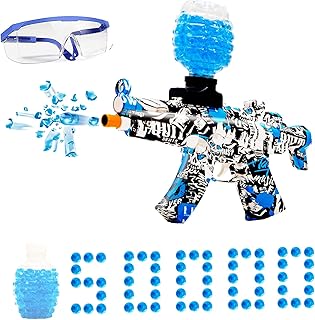 Gel Blaster, Gel Ball Blaster, Splatter Ball Blaster Automatic, with 50000+ Water Beads and Goggles, for Outdoor Activities - Shooting Team Game, Ages 12+ (Blue) (Blue)