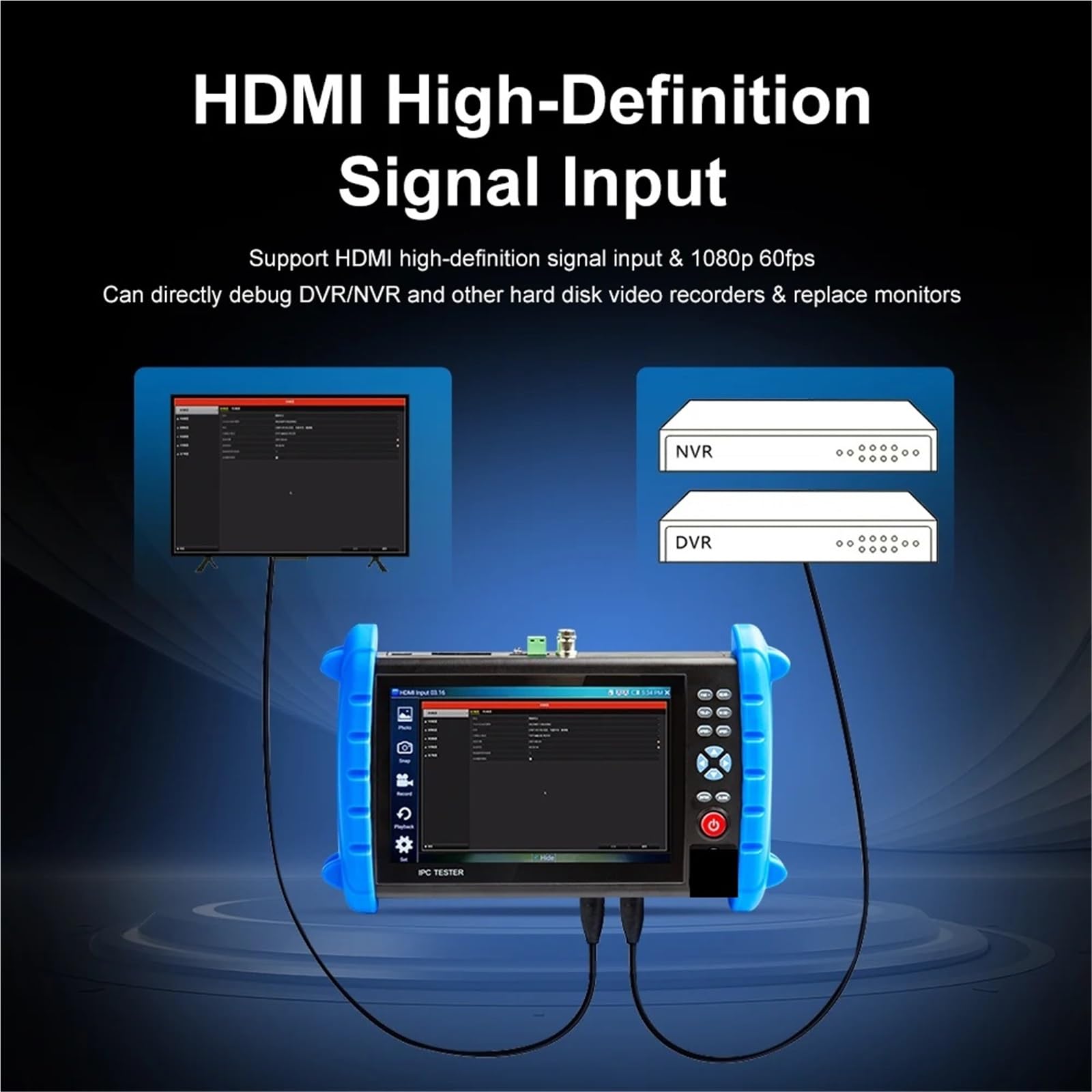 Tester per cavi, NF-722 4K 8K HDMI VGA PoE Monitor CCTV Tester IP Camera AHD Mini 7 pollici CFTV Cable Strumento IPC722 ATCHS,per la casa