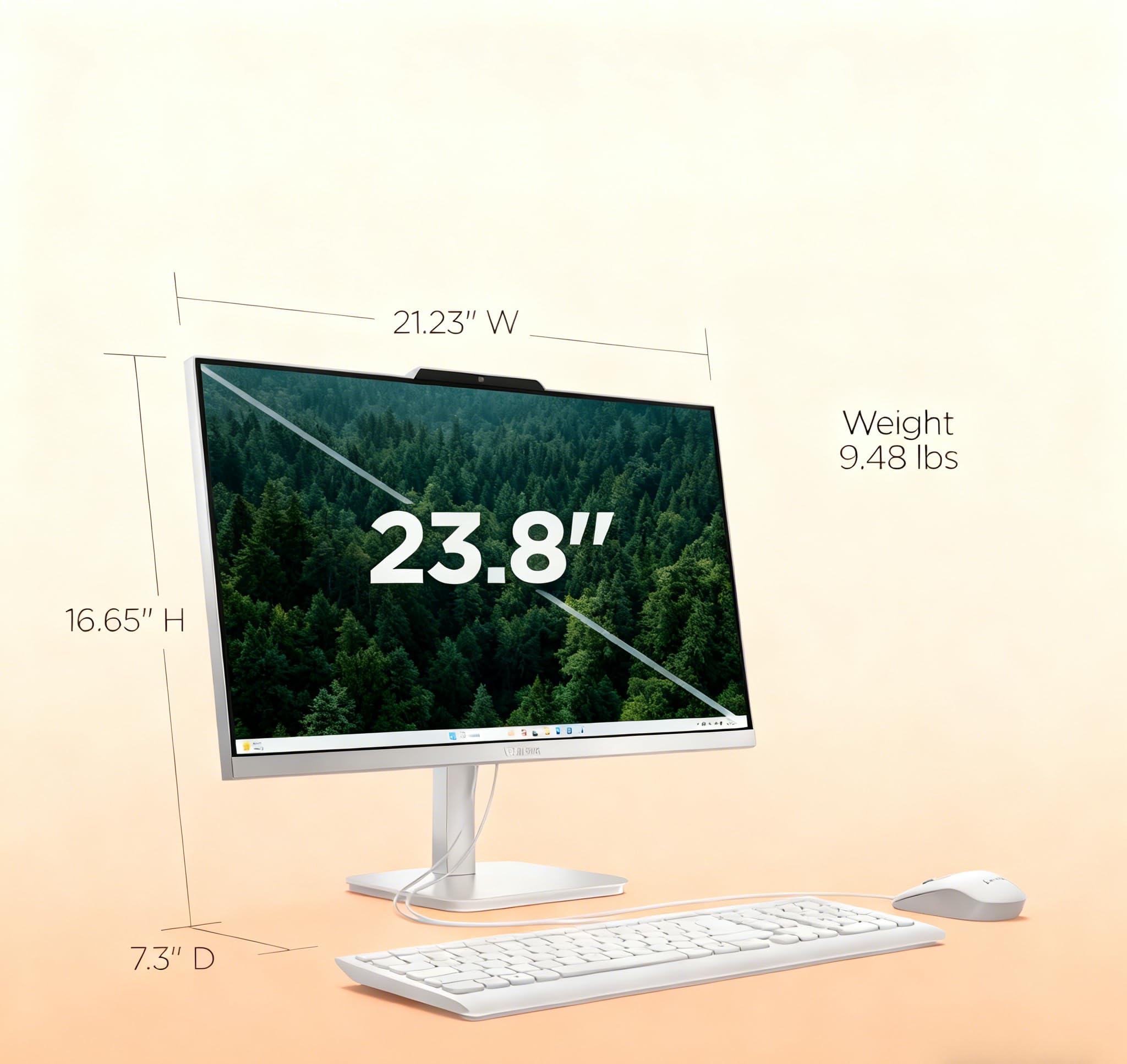 Lenovo A100 23.8" FHD All-in-One PC, Intel 4-Core CPU, 16GB RAM, 512GB SSD, Webcam, Wi-Fi 6/Bluetooth, RJ-45, Keyboard & Mouse, Perfect for Multi-User Home/Office/Online Learning, Windows 11,LE Bundle