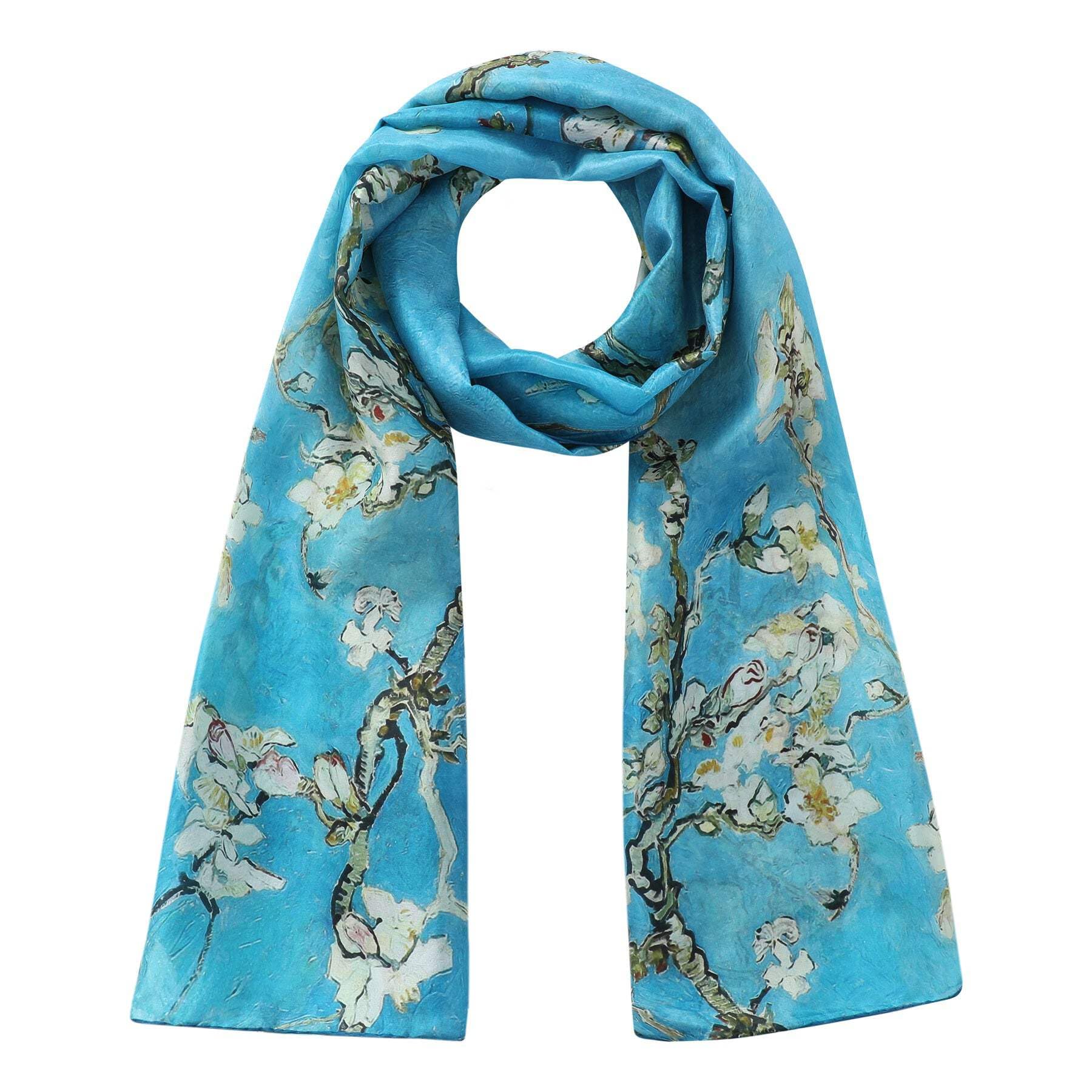 Hamzah Fular de Seda Natural Estampado – Pañuelo 180x65 cm Diseñado en España, Inspirado en Grandes Pintores