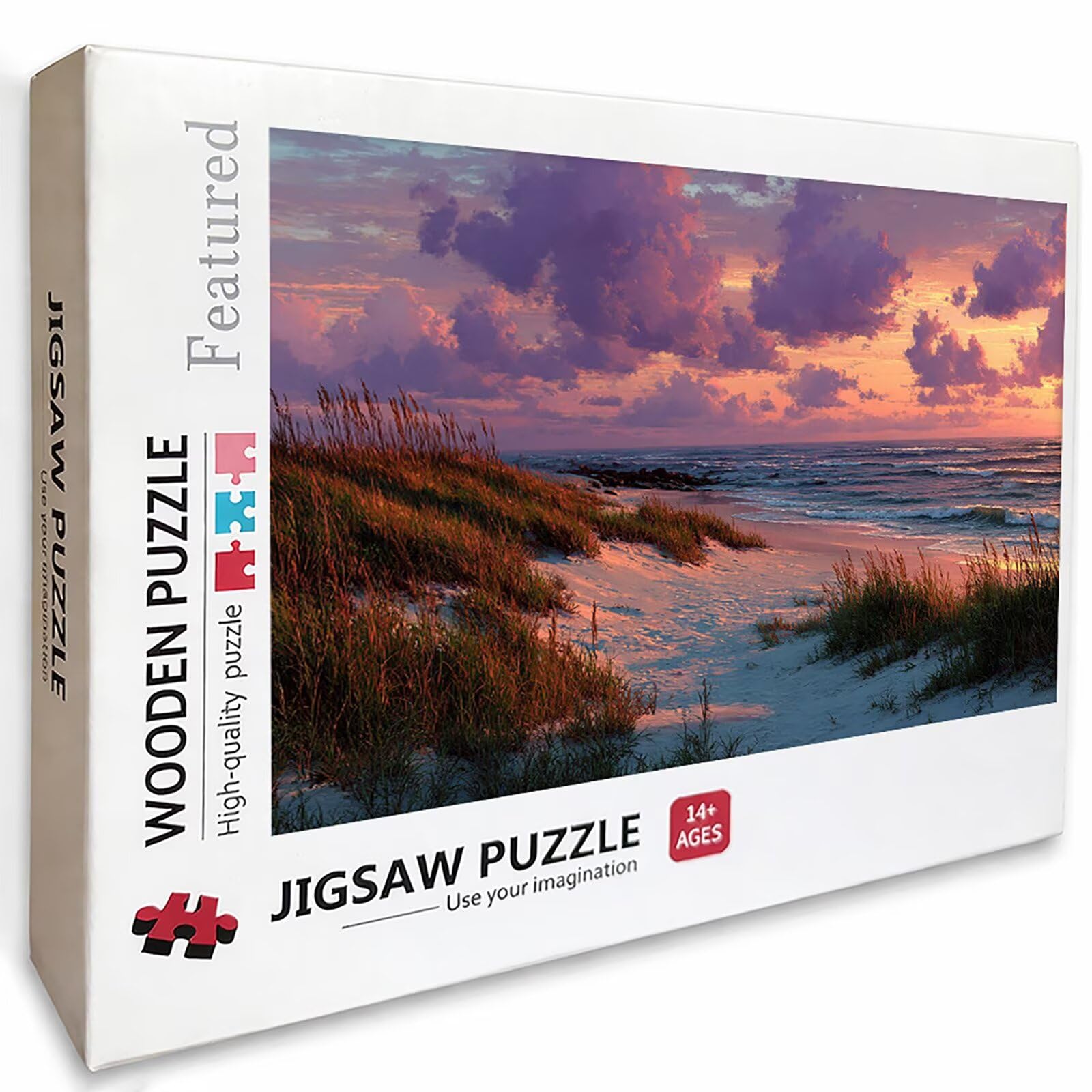 Puzzle Arte con Scatola Spiaggia, Nuvola Puzzle Legno 2000 Pezzi Adulti 99x70cm, Attività di Intrattenimento ad Alta Difficoltà, DIY Classici Gioco, Jigsaw Per Tutta La Famiglia, Estate Regalo, 5-1088