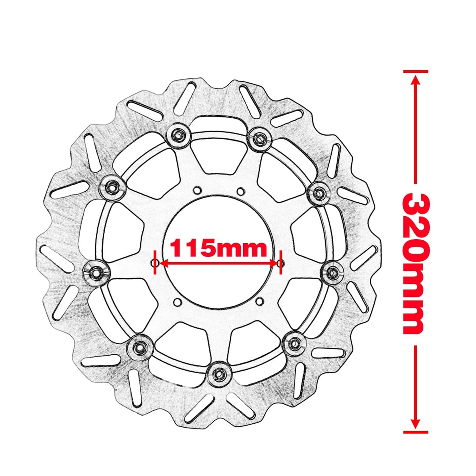 Motocykl wirnik tarczy hamulcowej 320 mm przednia pływająca tarcza hamulcowa pasująca do Honda CR125 CR250 CRF250R CRF450R CRF450R CRF250X CRF250RX CRF450RX itp.(2 set Black)