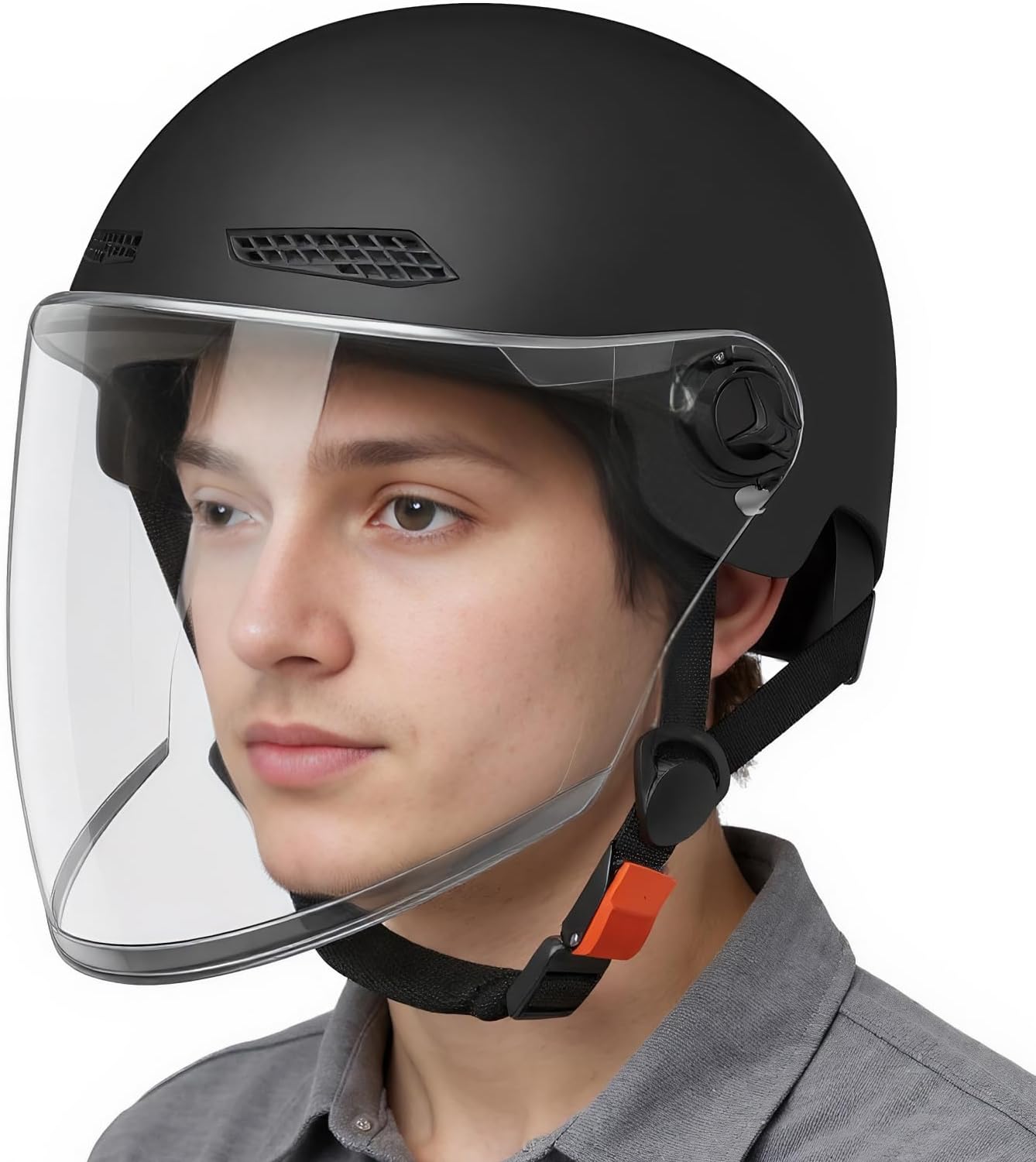 Half Helmet,Lightweight Motorcycle Helmet - Quick Release Open Face Retro Hat for ATV Racing Youth Scooter Women Adult Riding Motor Outdoor Enthusiasts