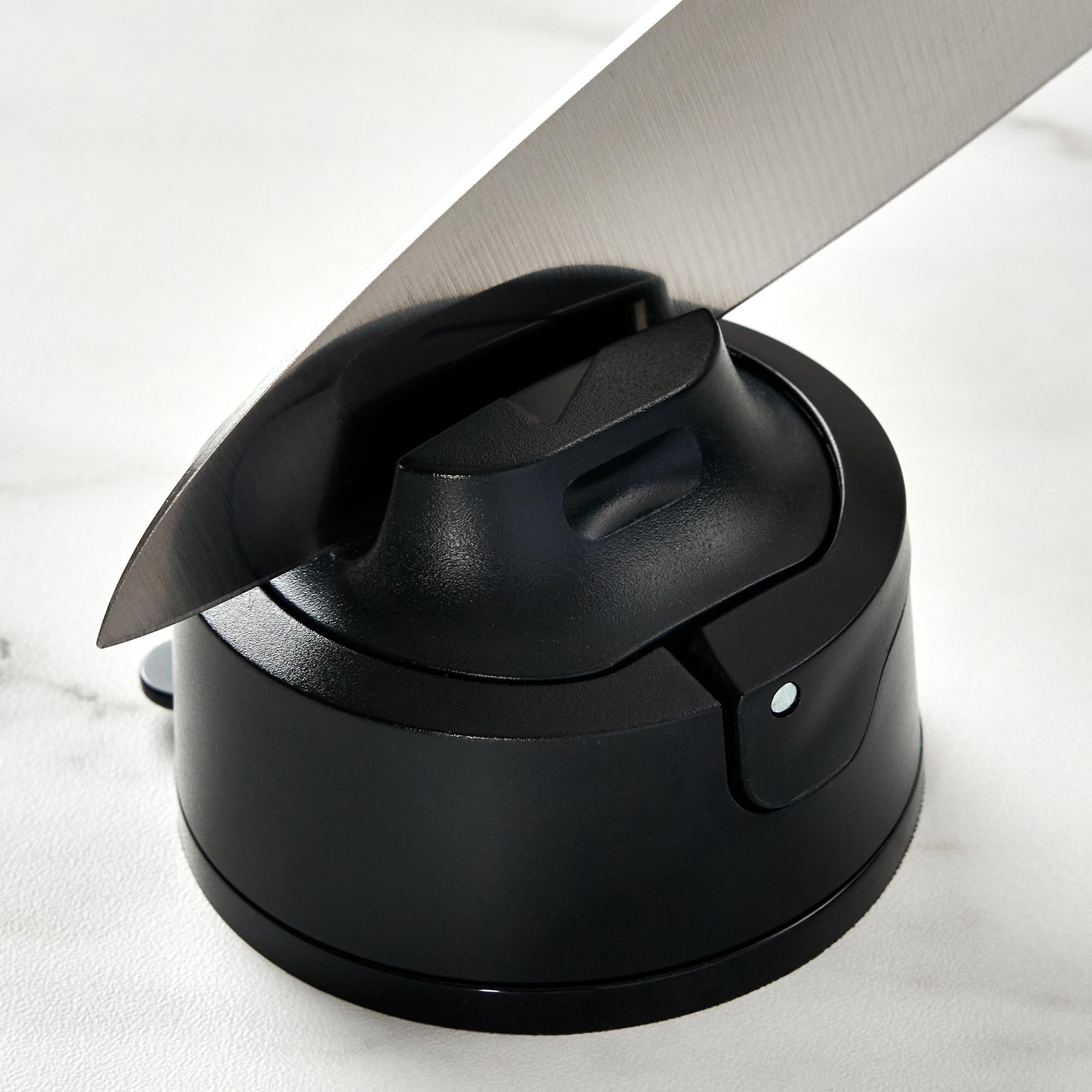 AnySharp Knife Sharpener, Hands-Free Safety, PowerGrip Suction, Safely Sharpens All Kitchen Knives, Ideal for Hardened Steel & Serrated, World's Best, Compact, One Size, Silver — view 27