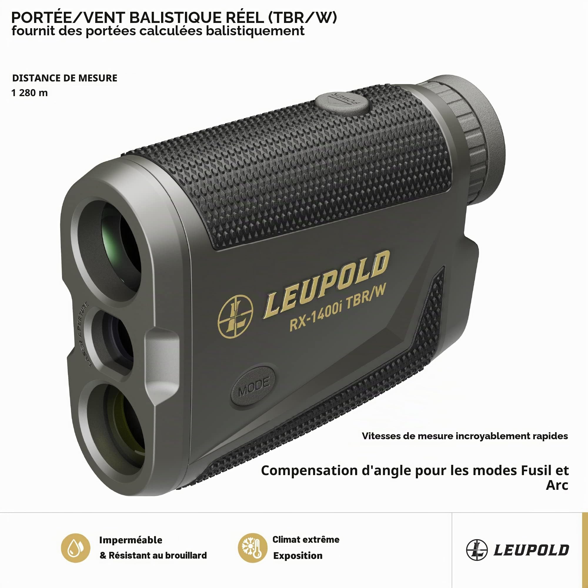 Leupold Télémètre RX-1400I TBR/W Gen 2 w/Flightpath, Noir/Gris