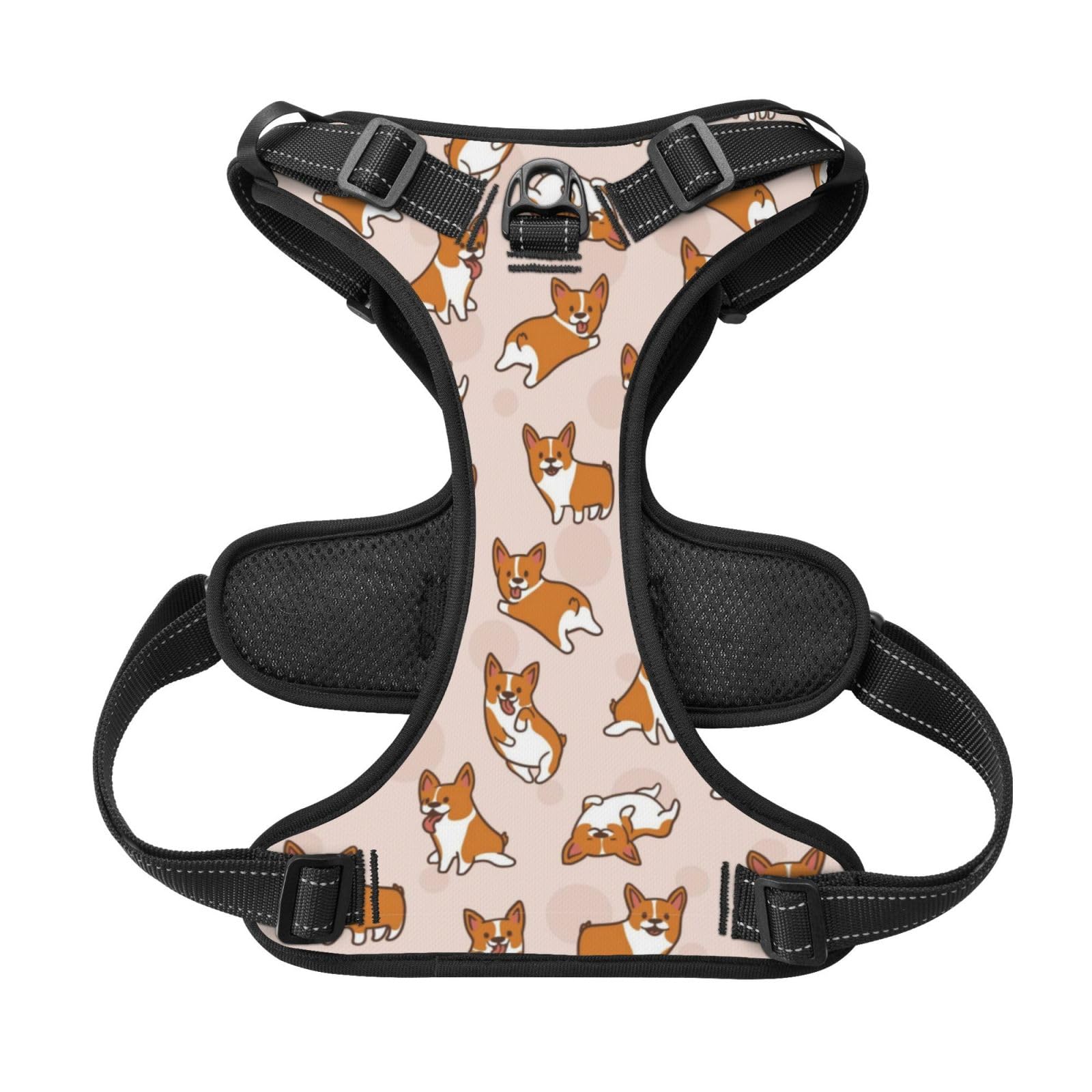 Corgi No Pull Dog Harness Adjustable Soft Padded Pet Vest with Easy Control Handle Small