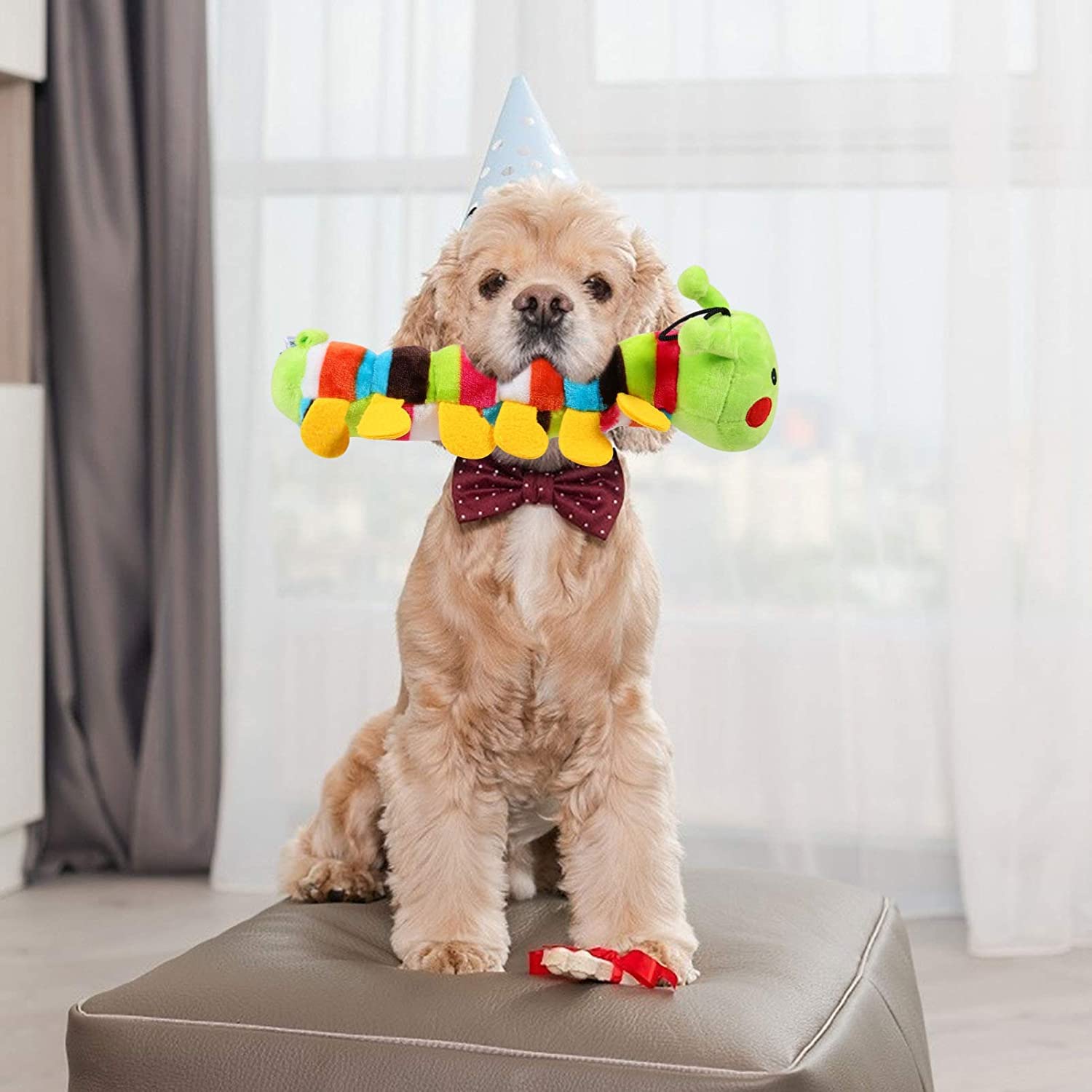 KUTKUT Dog Squeaky Toy Stuffed Caterpillar Pet Squeaky Toys Plush Chewing Squeaky Caterpillar Pet Toy for Dog/Cat (B09C3HVTZH) Amazon Price History, Amazon Price Tracker