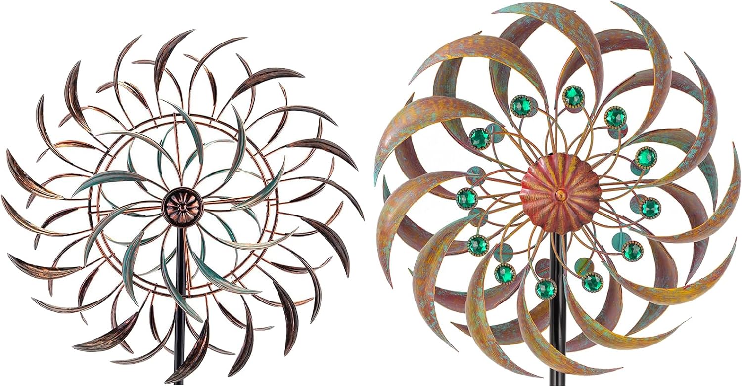 VEWOGARDEN Large Outdoor Metal Wind Spinners+Garden Metal Wind Spinners for Yard Lawn Patio Decorations