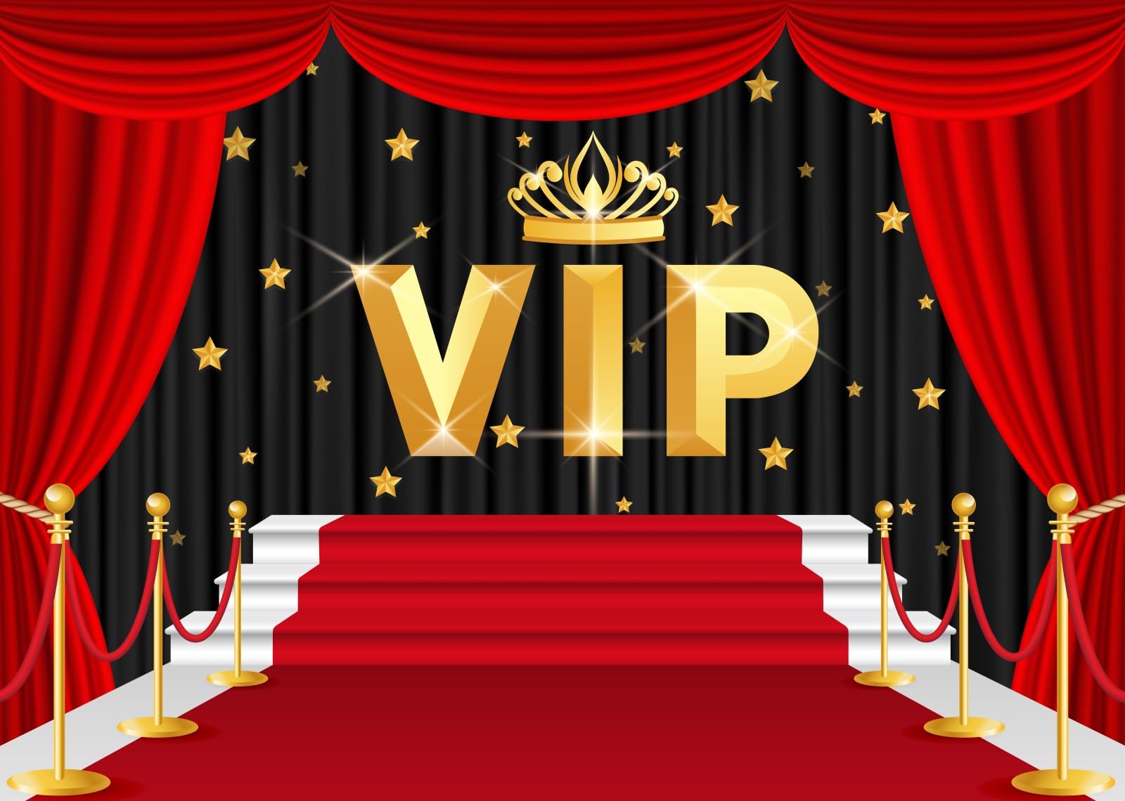 5.2x3m VIP Roter Teppich Vorhang Hintergrund Roter Vorhang VIP Glitzer Hintergrund Brilliant Stars Rot Gold Bühnenhintergründe Abschlussfeier Hochzeit Geburtstag Party Dekoration