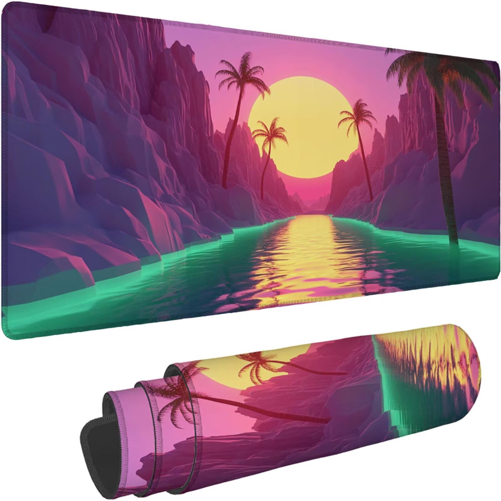Gamingowa podkładka pod mysz 1200 x 600 x 3 mm, XXL, wodoszczelna, odporna na ścieranie, z przyszytymi krawędziami, fioletowa, podkładka na biurko, poprawia prędkość i precyzję, do komputera, laptopa