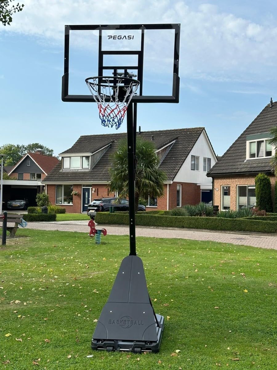 Pegasi Basketball Hoop set up in a backyard