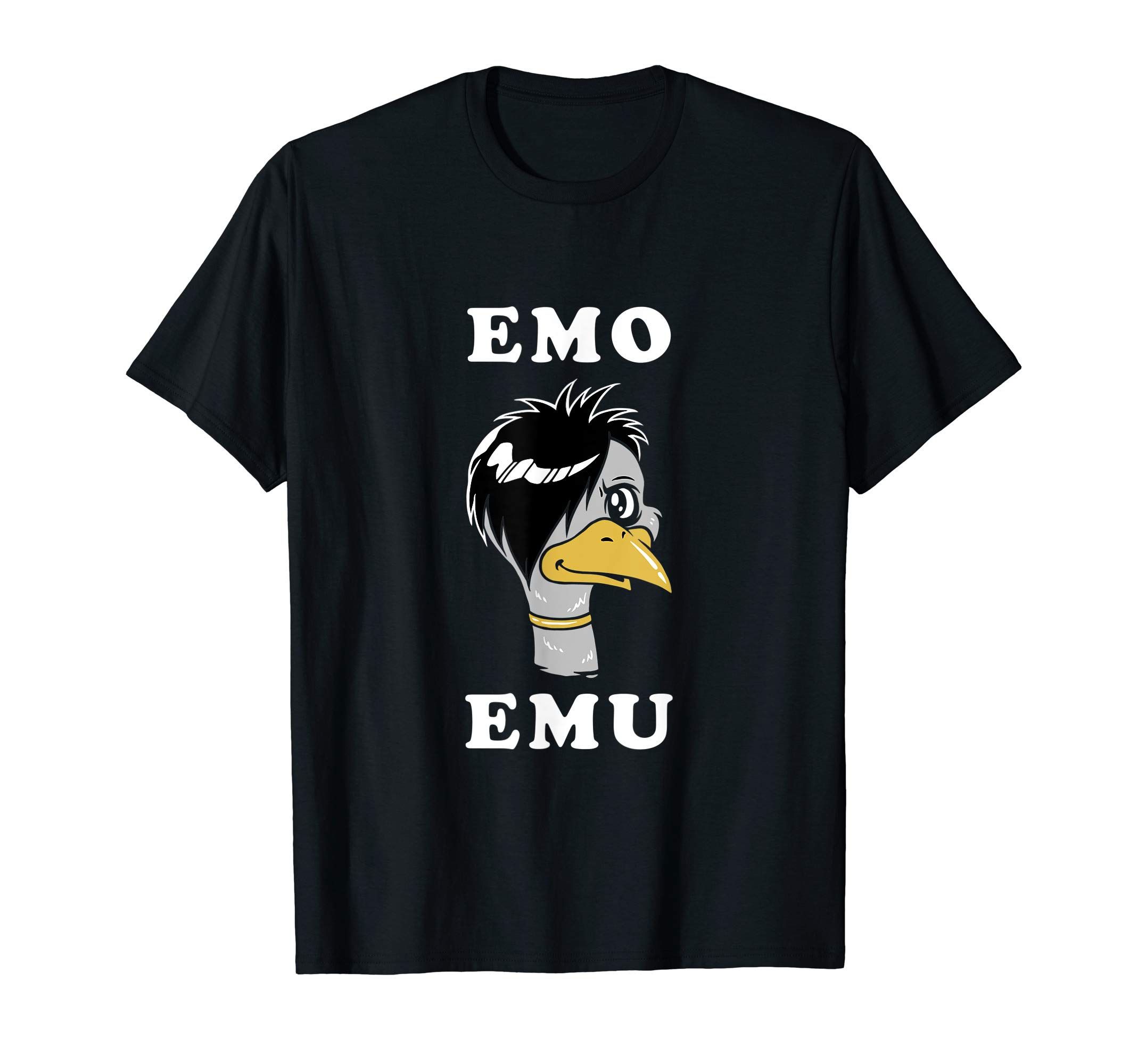 Funny Metal Goth Emu Bird DesignsEmo Emu - Funny Metal Goth Emu Bird T-ShirtOEKO-TEX STANDARD 100