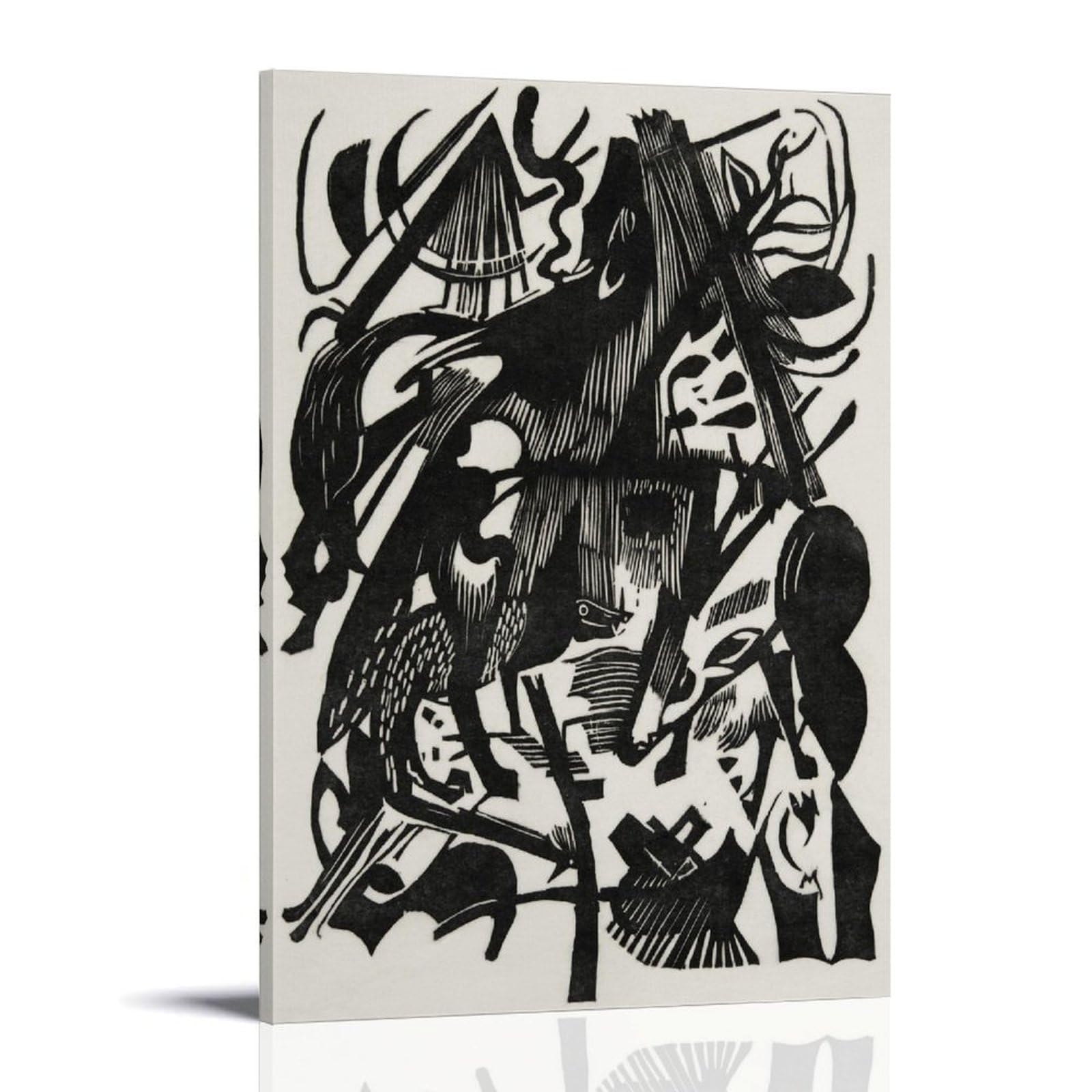 Generisch Franz Marc's Birth of The Wolves (1913) Canvas Canvas Poster Impresión artística 24 x 36 pulgadas