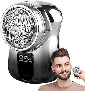 Mini Electric Razor - Travel Men's Shaver Small Razor for Men | Power Display USB Rechargeable Beard Shaver Pocket Size Shaver Washable Compact Razor Wet Dry Use Kumprohu