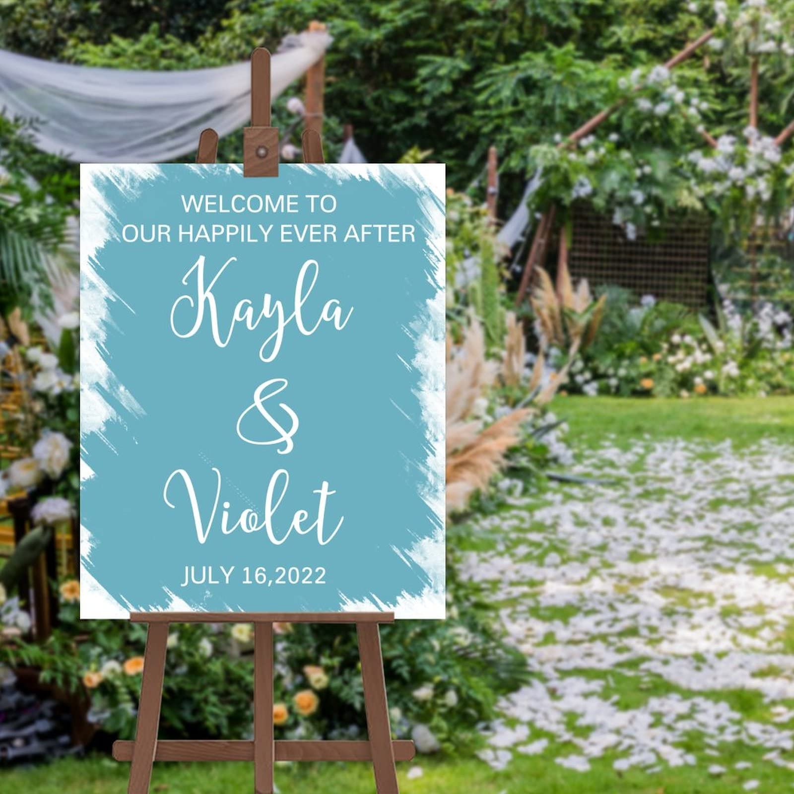 Panneau personnalisé de mariage aux finitions soignées pour décoration de prestige