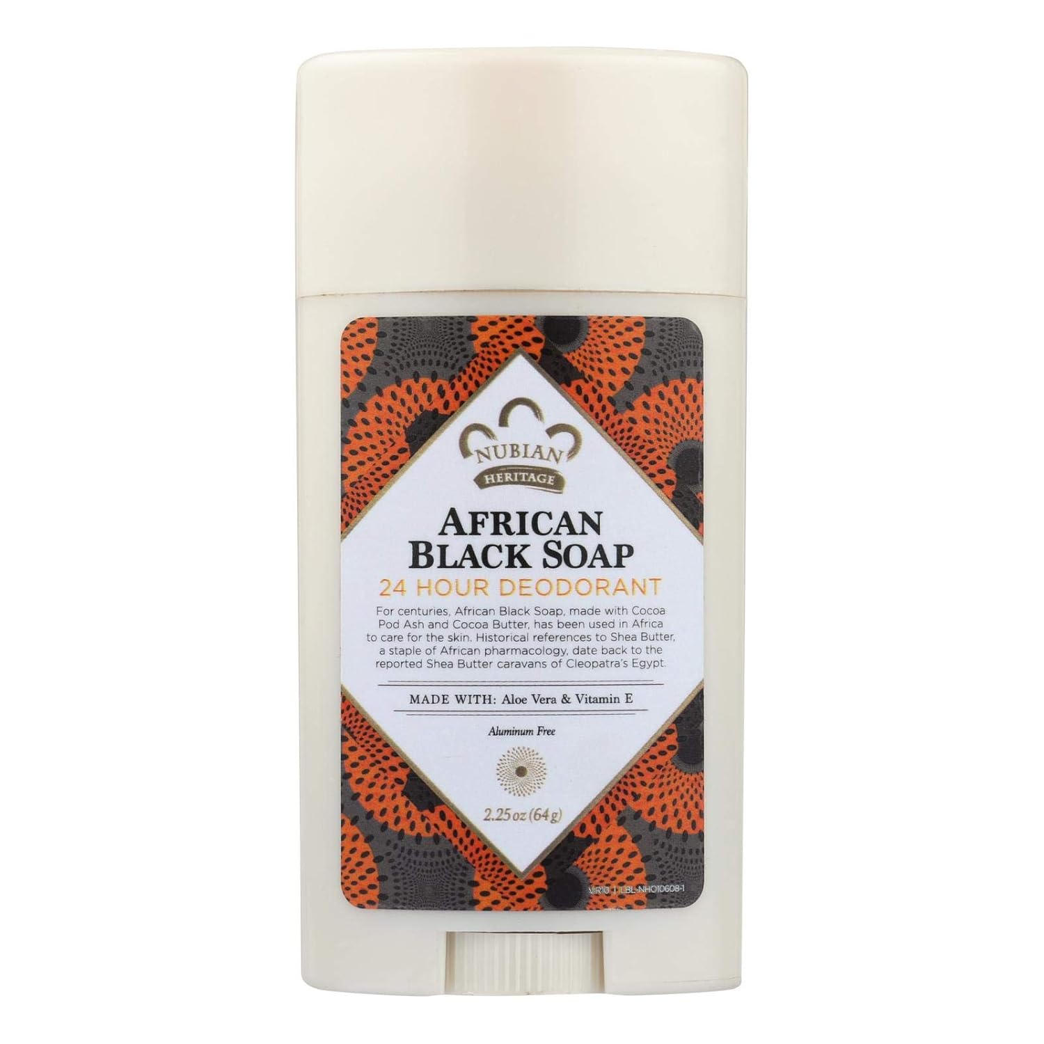 Nubian Heritage Deodorant - All Natural - 24 Hour - African Black Soap - 2.25 oz - 1 each (Pack of 2)