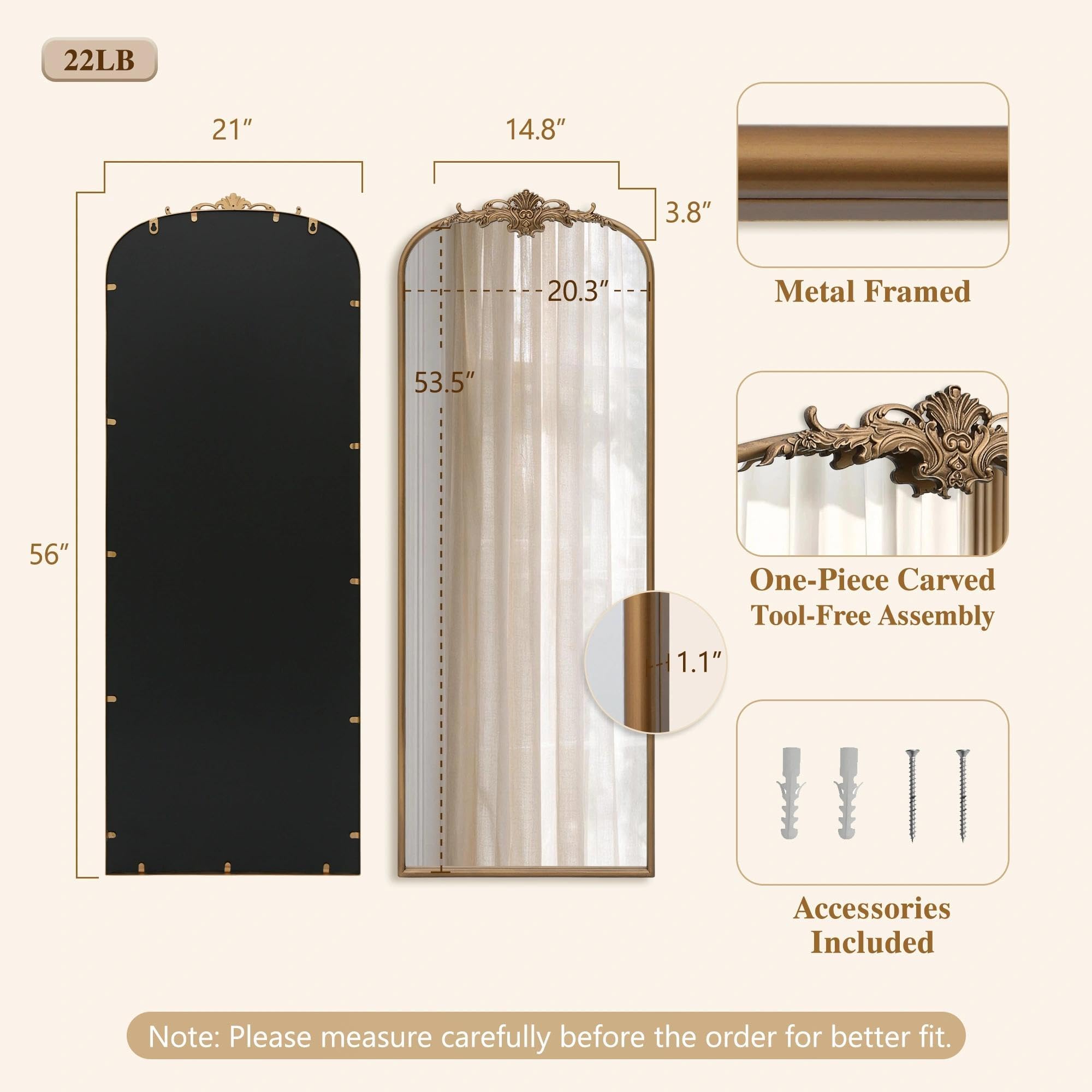 ヴィンテージ　ミラー　サイズ: 縦49.2cm 横39.5cm Amazon.co.jp: Besdomus ヴィンテージミラー 全長: 53.3 cmx142.2 cm