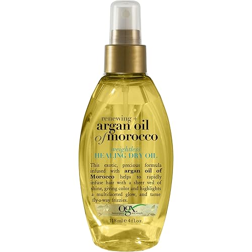 OGX Renewing + Argan Oil of Morocco Weightless Healing Dry Oil Spray, Argan Oil for Hair Care, Lightweight Mist for Split Ends, Frizz Control & Shine, Paraben & Sulfated-Surfactants Free, 4 fl oz
