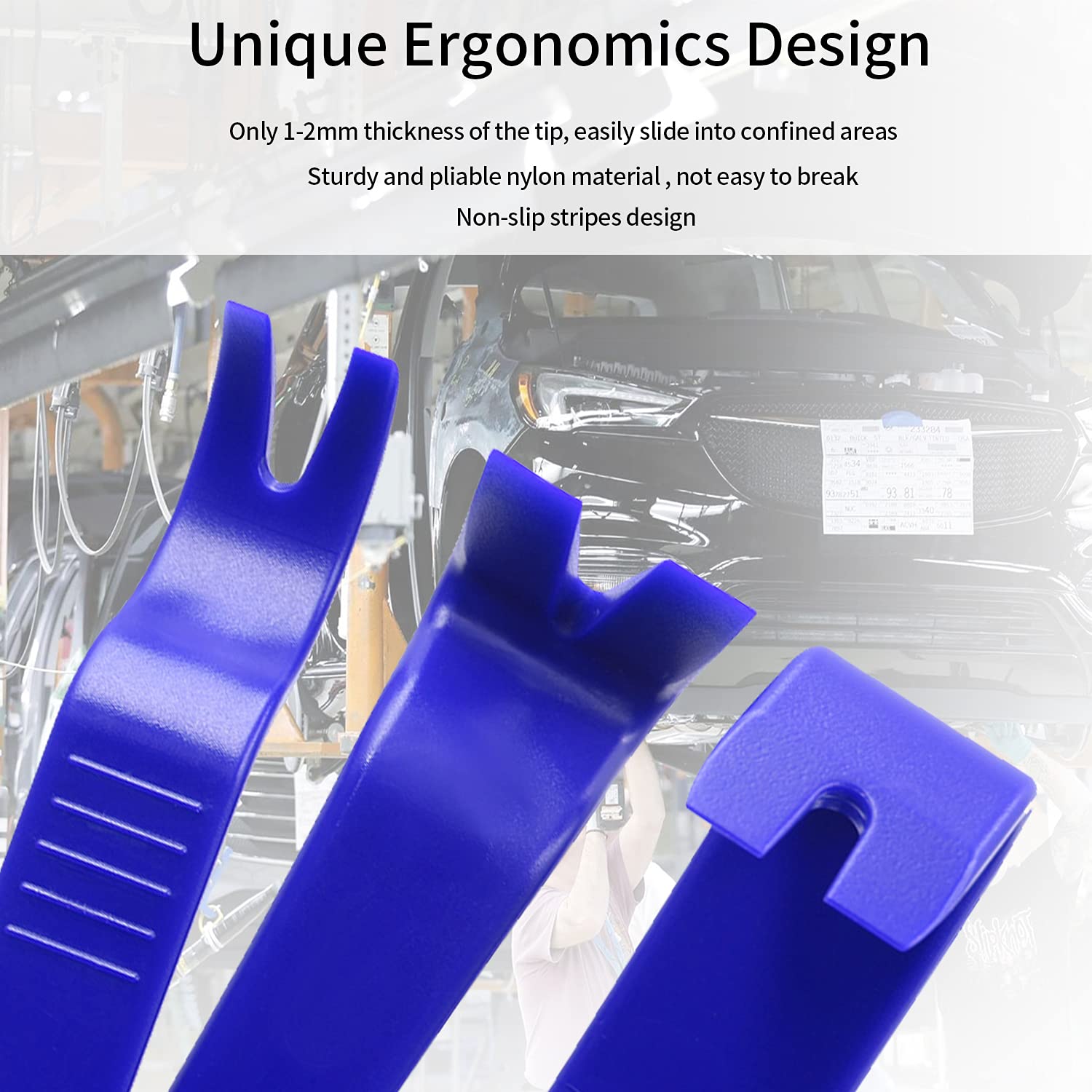 Kit De 7 Herramientas Para Desmontar Interior De Coche - Extracción De Molduras Y Paneles, Color Azul