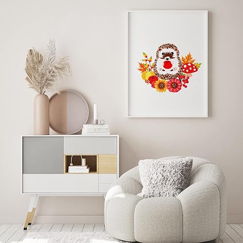 Miniatura 103 de Louise Maelys Kits de bordado de zorro de otoño para principiantes con patrón de animales otoñales, kit de punto de cruz para principiantes, punto