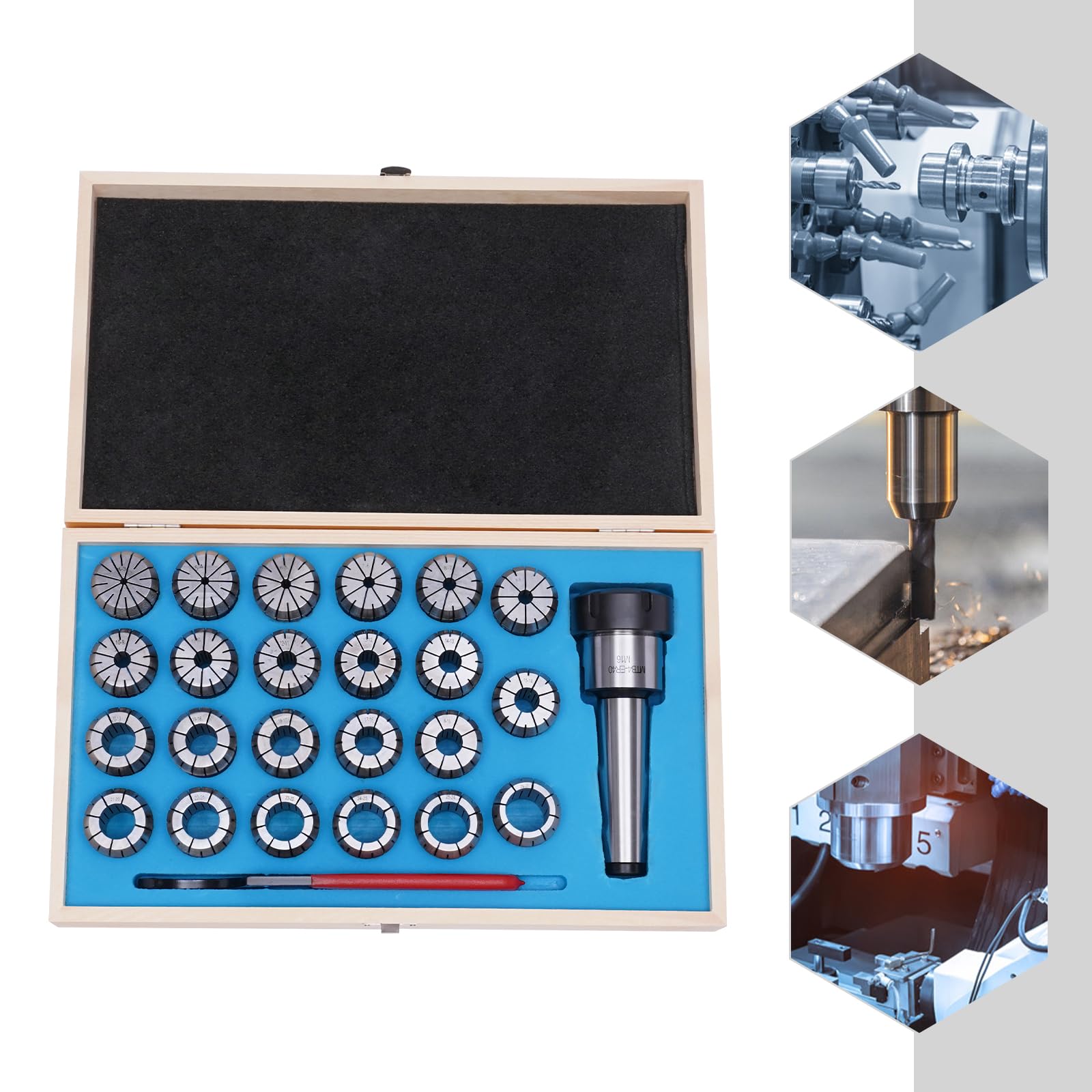 4-26 mm ER40 MK4 zestaw uchwytów zaciskowych zaciskowych, frezarka, przebieg roboczy z kluczem do stanowisk pracy CNC, grawerowania i tokarki do frezowania, wiercenia itp