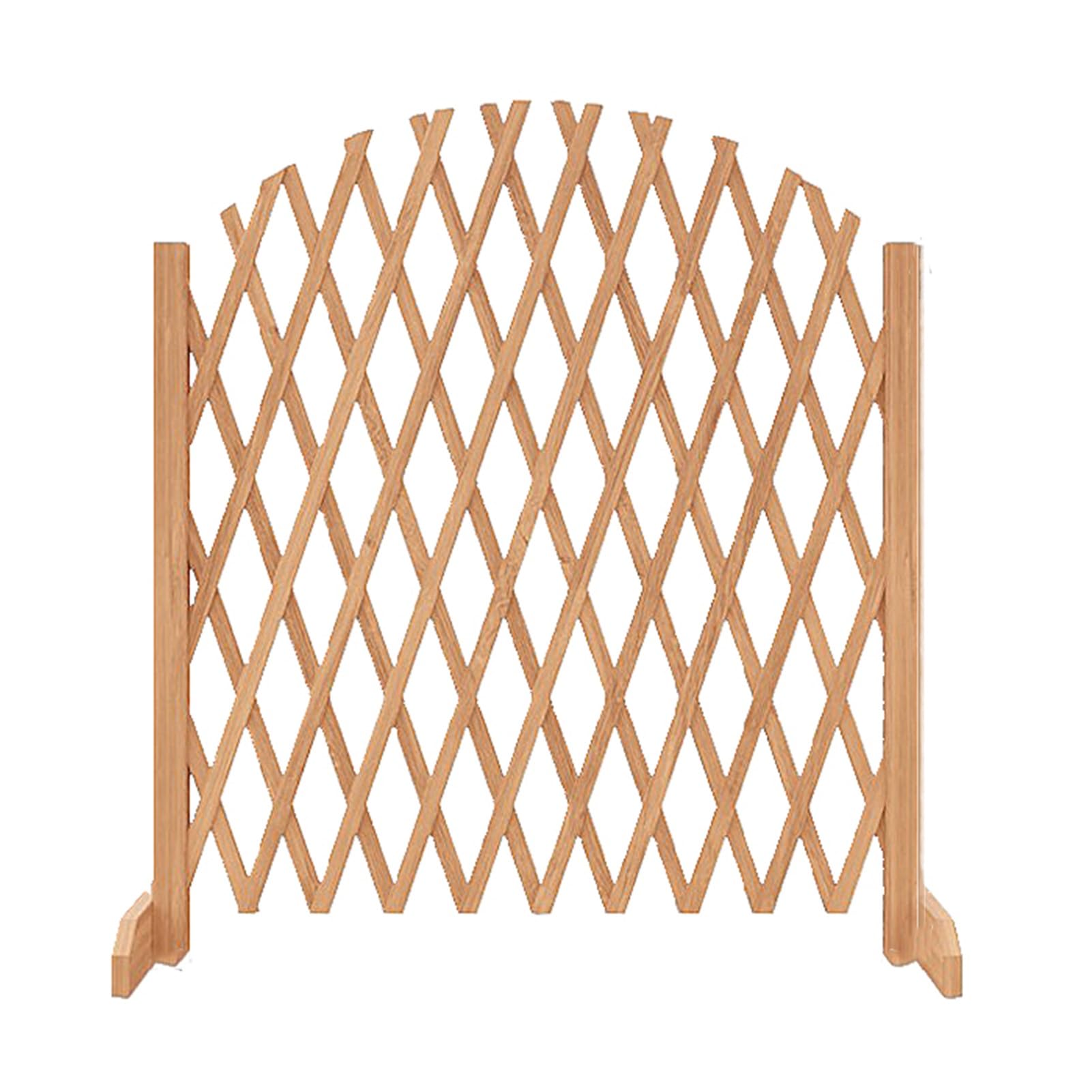 ASerZenith Expandable Wooden Garden Fence With Retractable Traffic Barriers For Home Yard Brown 120X70Cm A,Brown-250X120Cm-A